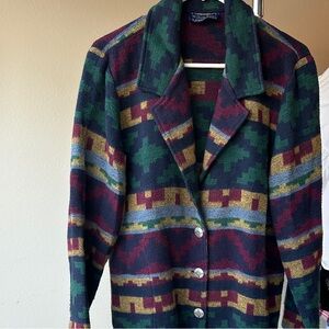 Vintage Willow Ridge Multicolor Patterned Blazer (Size 12)